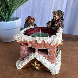 Boyds Bears #2771 Elgin & Elliot The Elves Toasty Warm Votive Candle Holder